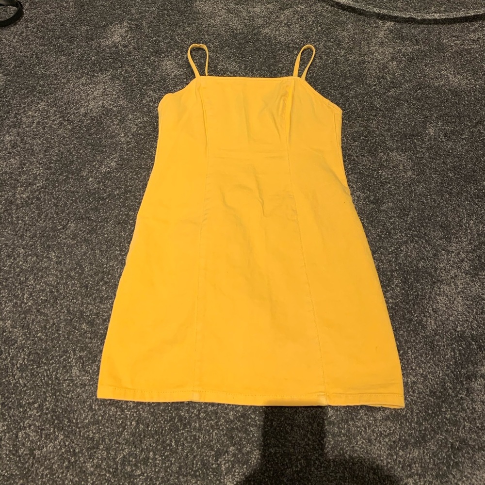 Yellow Denim Mini Dress